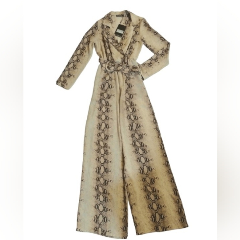 Snakeskin print Long sleeve Jumpsuit - Picture 2 of 3